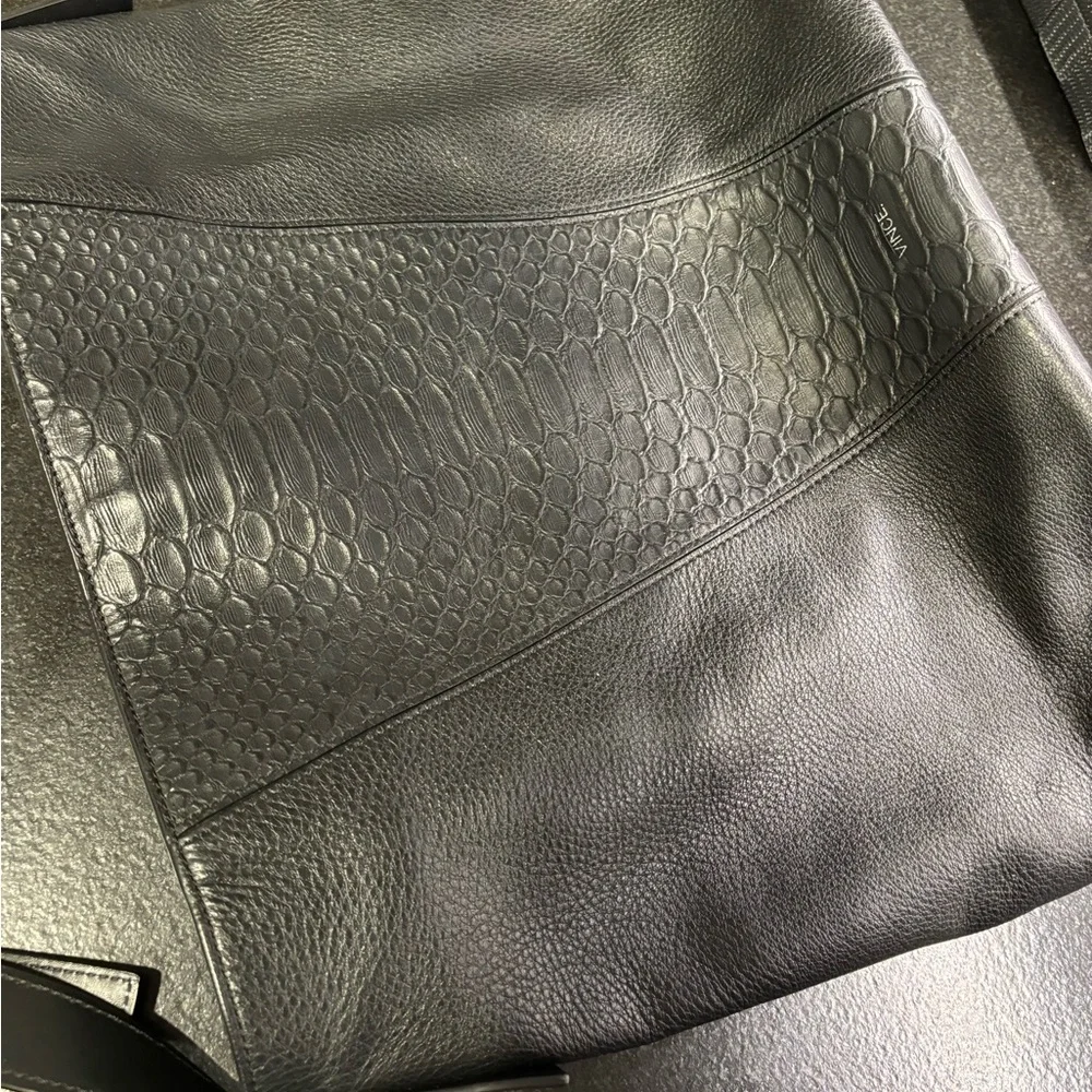 VINCE Modern V Stamped Python Medium Hobo - Picture 15 of 16
